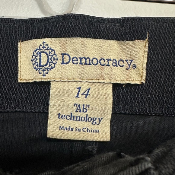 Democracy Womens Black Wash AB Solution Denim Jeans Size 14 Ankle Stretch Casual - Picture 8 of 12